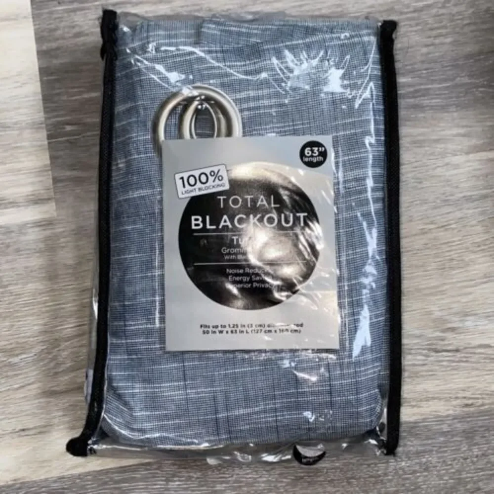 Total Blackout Turner Grommet Panel Blackout Lining 50 In x 84 In Navy ONE PANEL